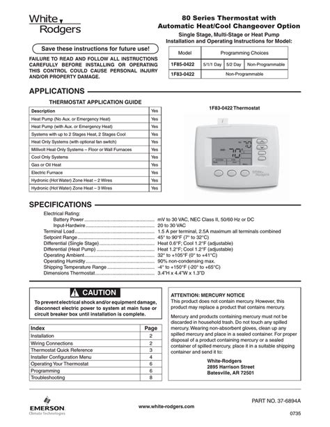 manual for white rodgers thermostat